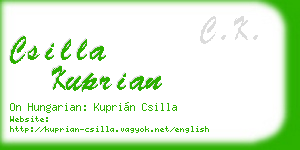 csilla kuprian business card
